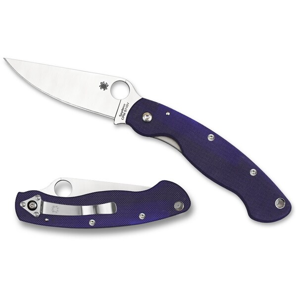 Spyderco 2024 Spyderco Military Model G-10 Dark Blue Cpm S110V Plain SPY-C36GPDBL - main